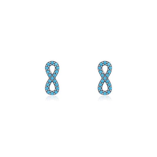 OliyaDesign Infinite Love Symbol Turquoise Stud Earrings