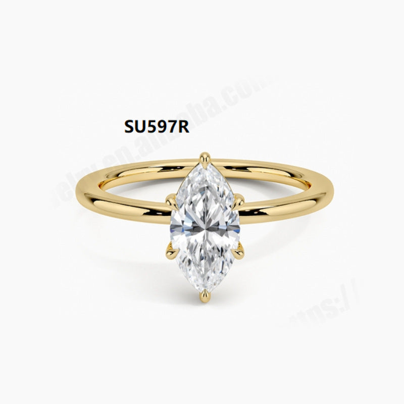 OliyaDesign S925 Sterling Silver Moissanite Ring