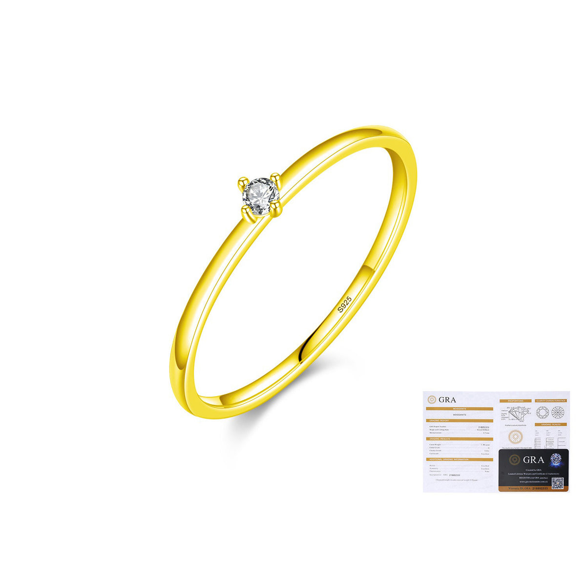 OliyaDesign S925 Sterling Silver Moissanite Diamond Ring