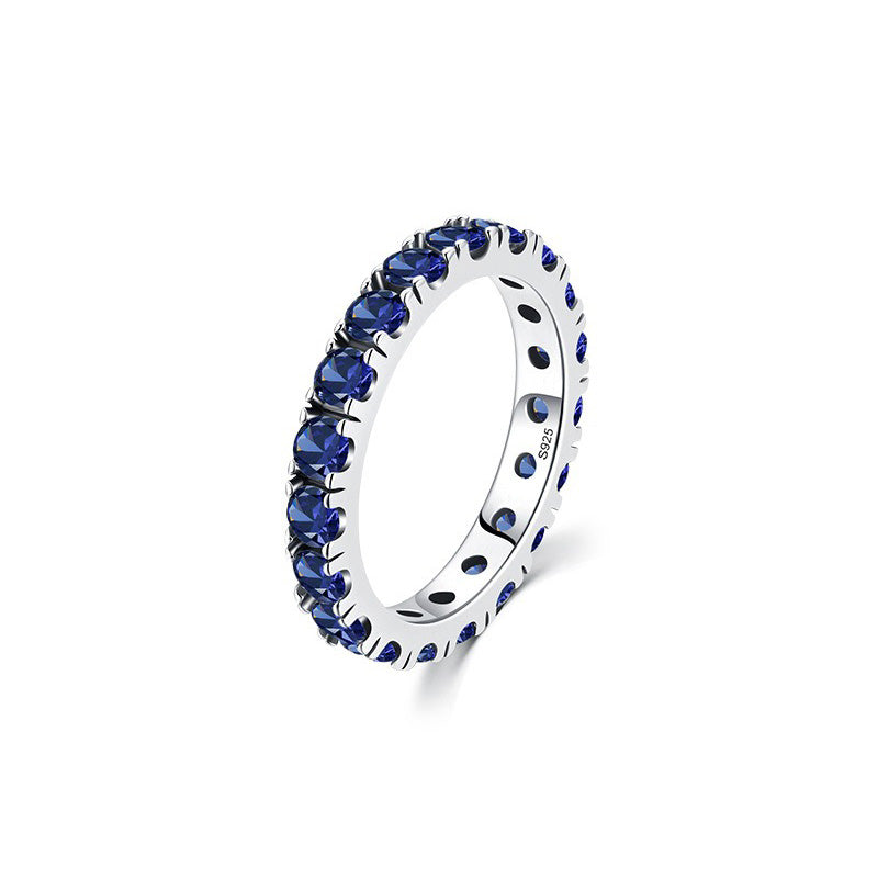 OliyaDesign S925 Sterling Silver Luxury Ring with Full Diamond and Zirconia Palette