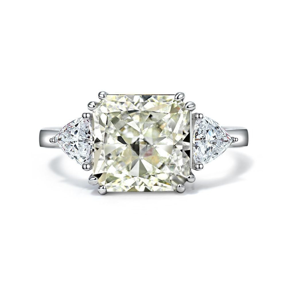 OliyaDesign 5-Carat High-Carbon Diamond Ring, Square-Cut 10*10 Ring