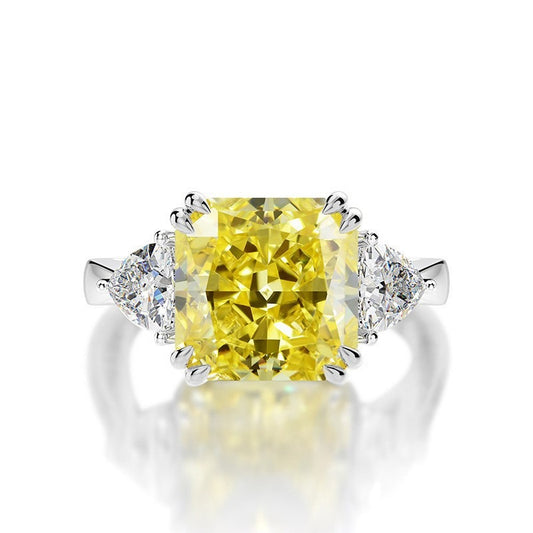 OliyaDesign 5-Carat High-Carbon Diamond Ring, Square-Cut 10*10 Ring