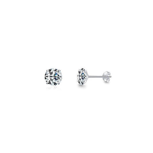 S925 Sterling Silver Extra Sparkling Zirconia Earrings