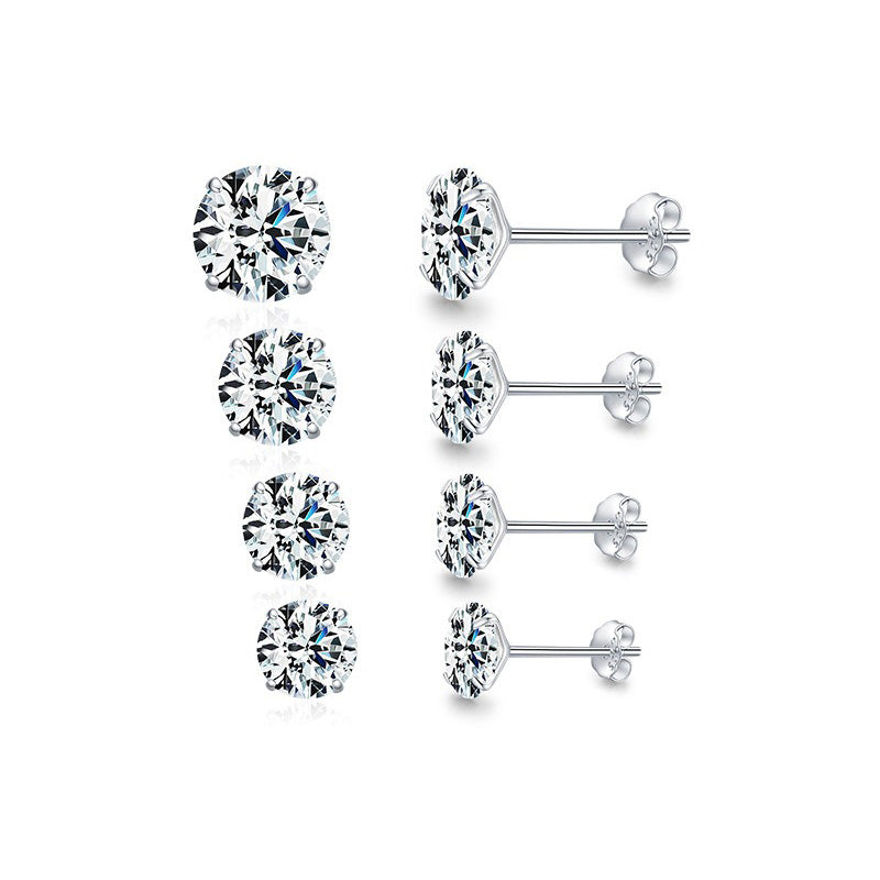 S925 Sterling Silver Extra Sparkling Zirconia Earrings