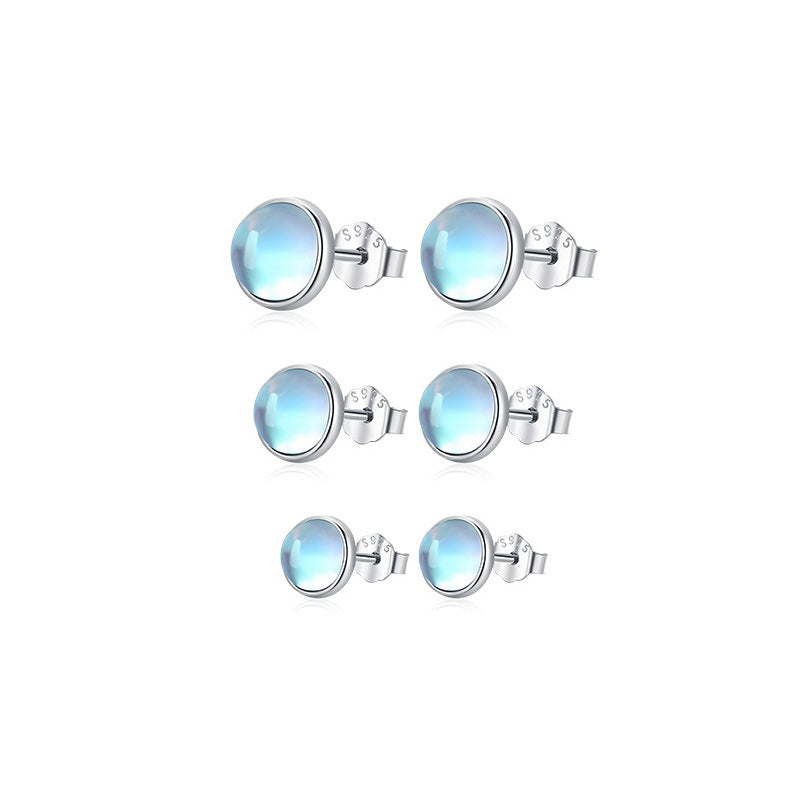 OliyaDesign S925 Sterling Silver Moonstone Earrings