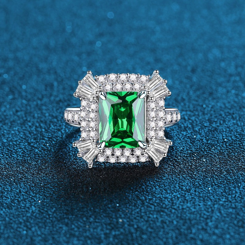 OliyaDesign Simulated 925 Sterling Silver Women's Diamond Ring