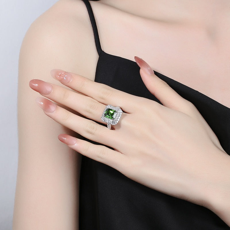 OliyaDesign Simulated 925 Sterling Silver Women's Diamond Ring