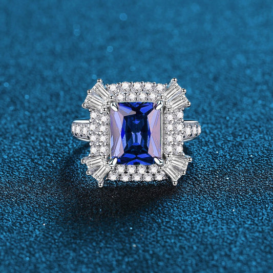 OliyaDesign Simulated 925 Sterling Silver Women's Diamond Ring