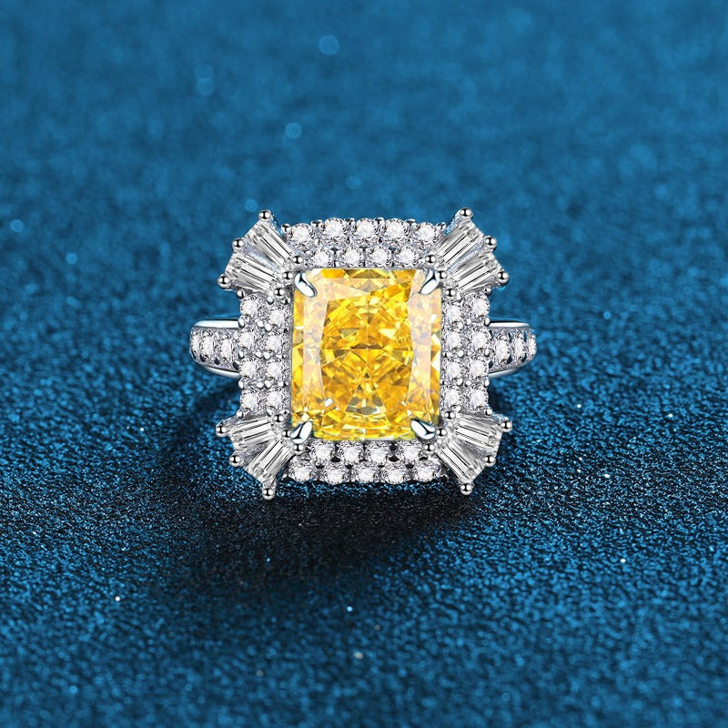 OliyaDesign Simulated 925 Sterling Silver Women's Diamond Ring