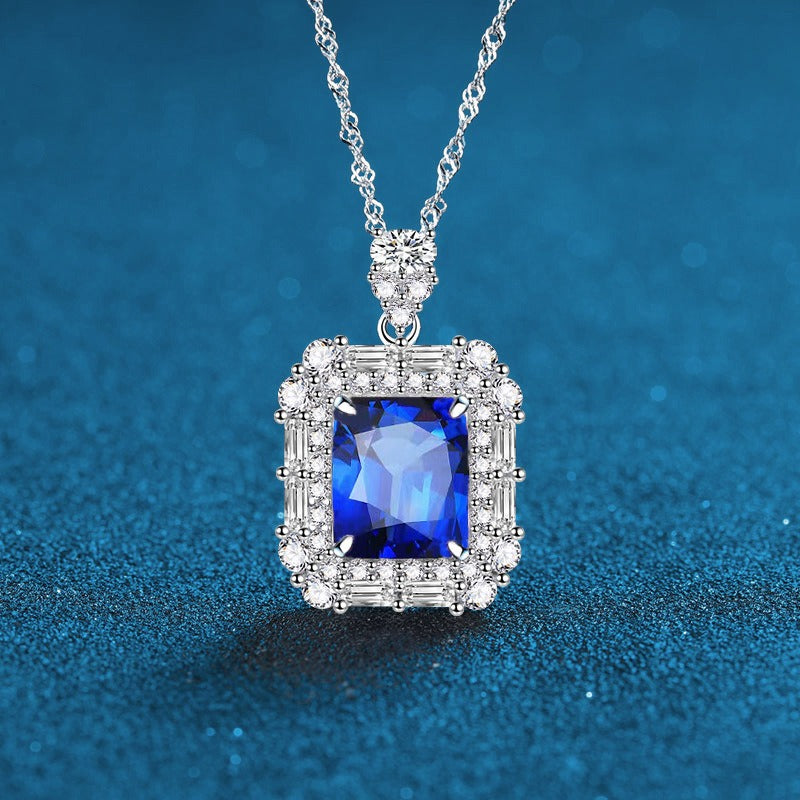 OliyaDesign Princess-Style S925 Diamond Necklace