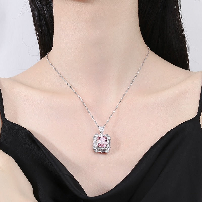 OliyaDesign Princess-Style S925 Diamond Necklace