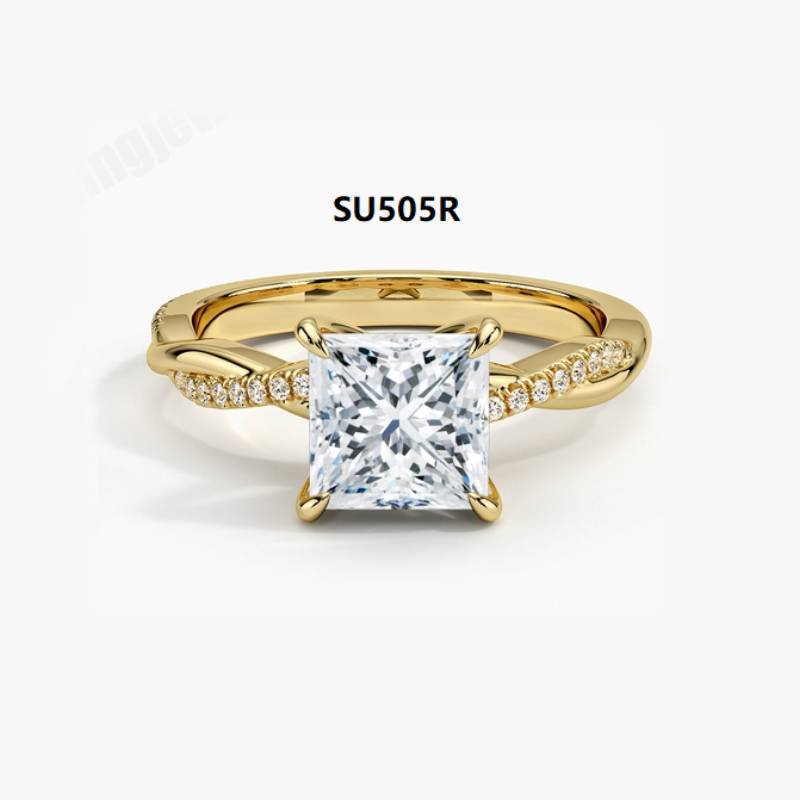 OliyaDesign Popular European And American Style S925 Sterling Silver Wedding Ring With Moissanite