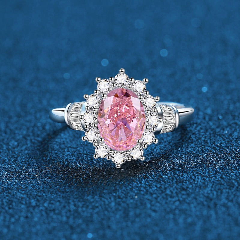 OliyaDesign 2.5-Carat High-Carbon Diamond Ice Flower Cut Ring
