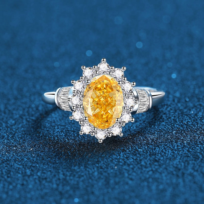 OliyaDesign 2.5-Carat High-Carbon Diamond Ice Flower Cut Ring