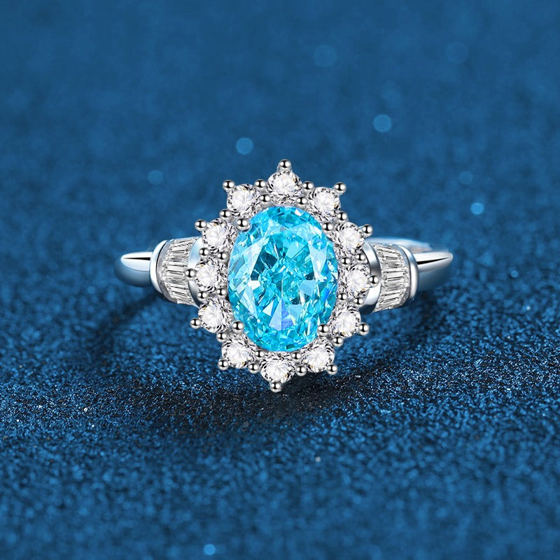 OliyaDesign 2.5-Carat High-Carbon Diamond Ice Flower Cut Ring
