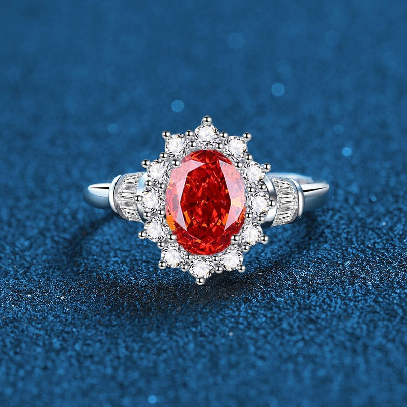 OliyaDesign 2.5-Carat High-Carbon Diamond Ice Flower Cut Ring