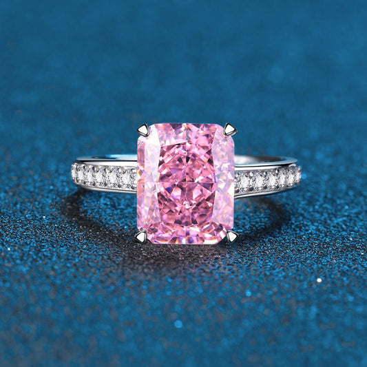 OliyaDesign Ice Flower Cut Women's High Carbon Diamond S925 Ring