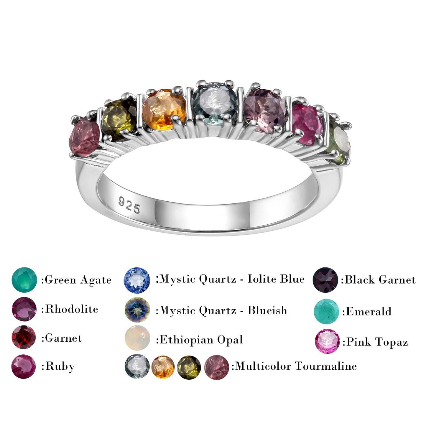 OliyaDesign Stylish, Understated Luxury, And Versatile S925 Sterling Silver Ring With Natural Tourmaline Setting.