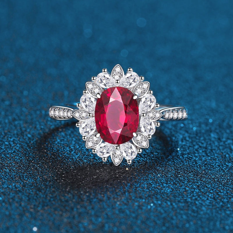 OliyaDesign 3.5-Carat Oval Diamond S925 Ring