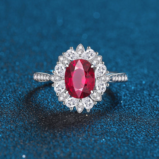 OliyaDesign 3.5-Carat Oval Diamond S925 Ring