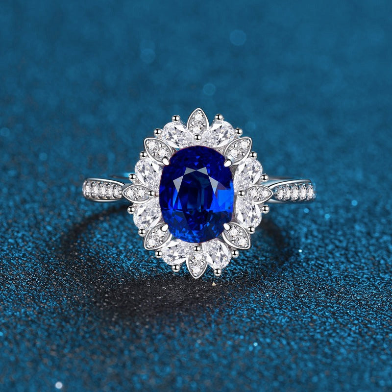 OliyaDesign 3.5-Carat Oval Diamond S925 Ring