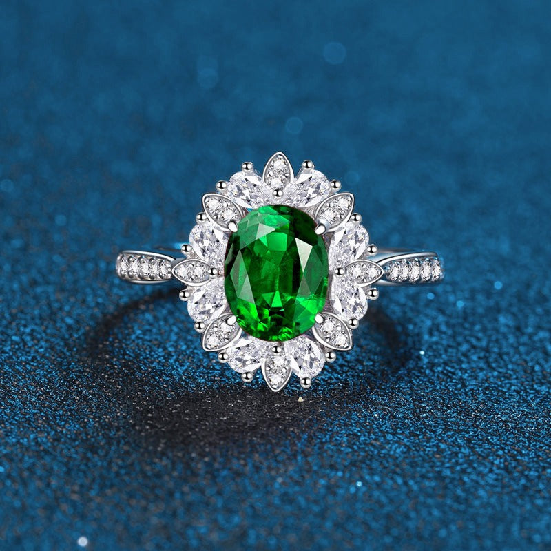 OliyaDesign 3.5-Carat Oval Diamond S925 Ring