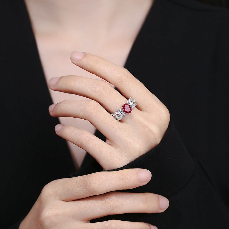 OliyaDesign 3-Carat Simulated Diamond S925 Sterling Silver Ring