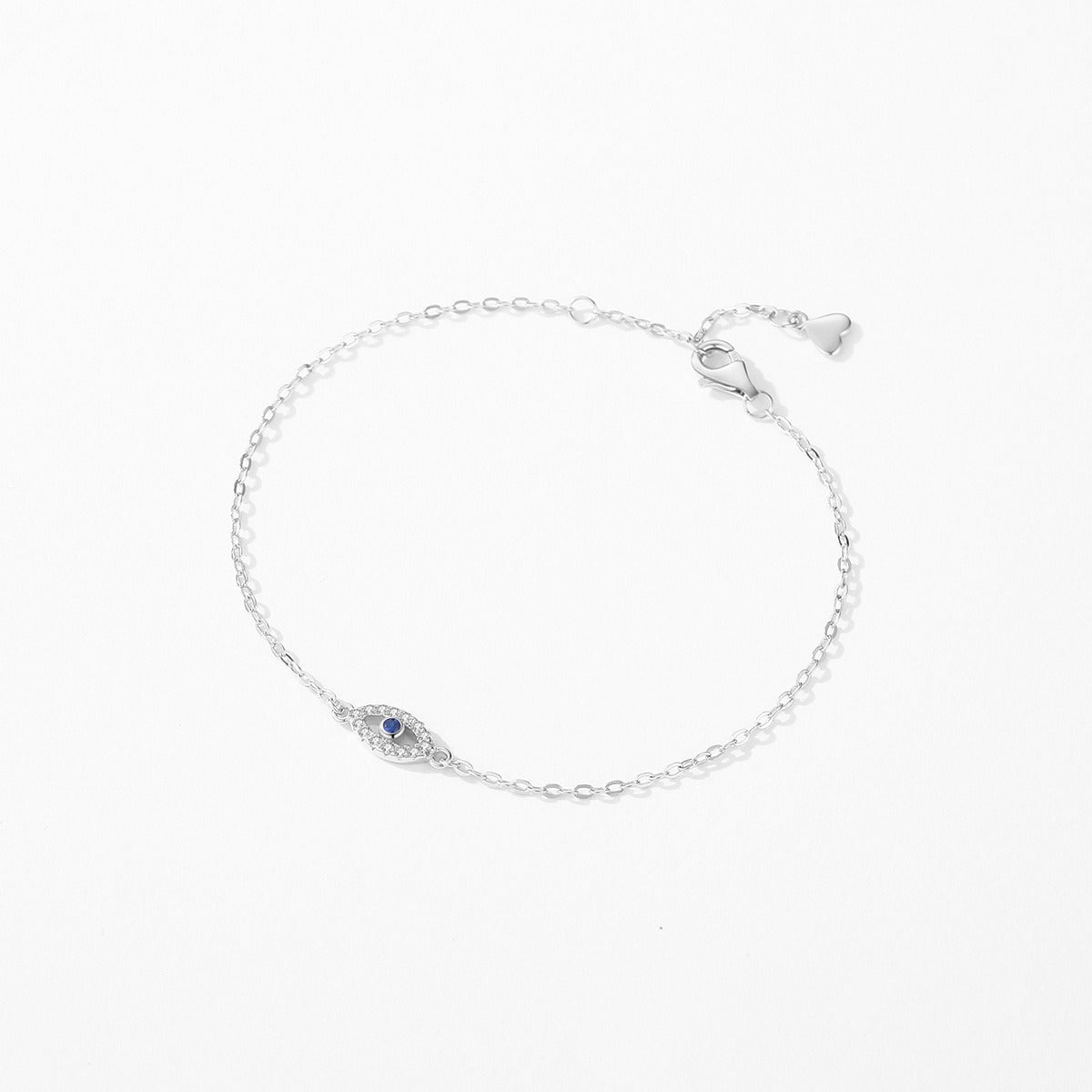 S925 Sterling Silver Delicate Small Blue Eye Bracelet
