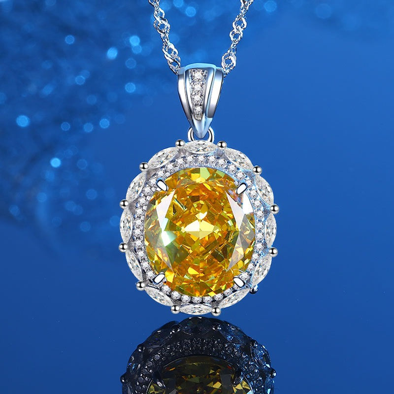 OliyaDesign Ice Flower Cut Gold Necklace, Earrings, Ring Jewelry Set