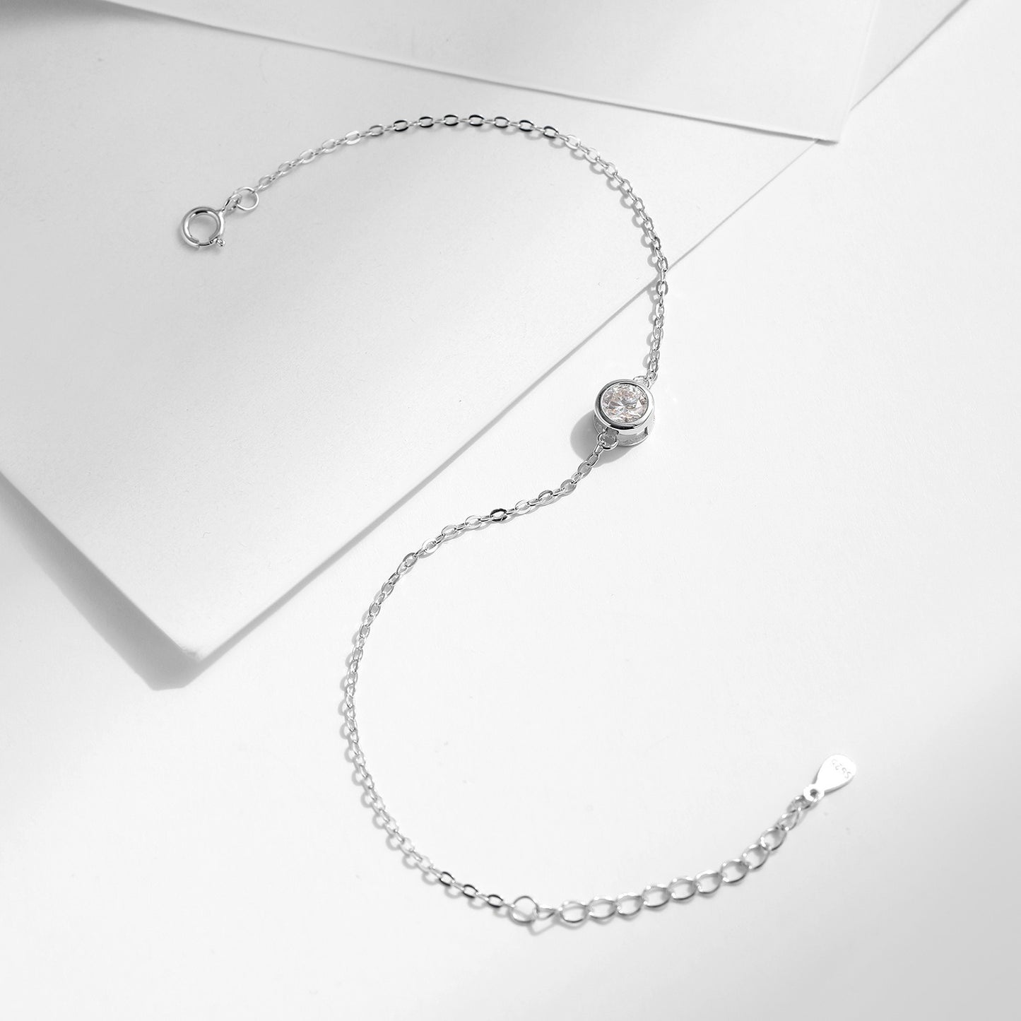 OliyaDesign 50-Point Moissanite S925 Sterling Silver Bracelet