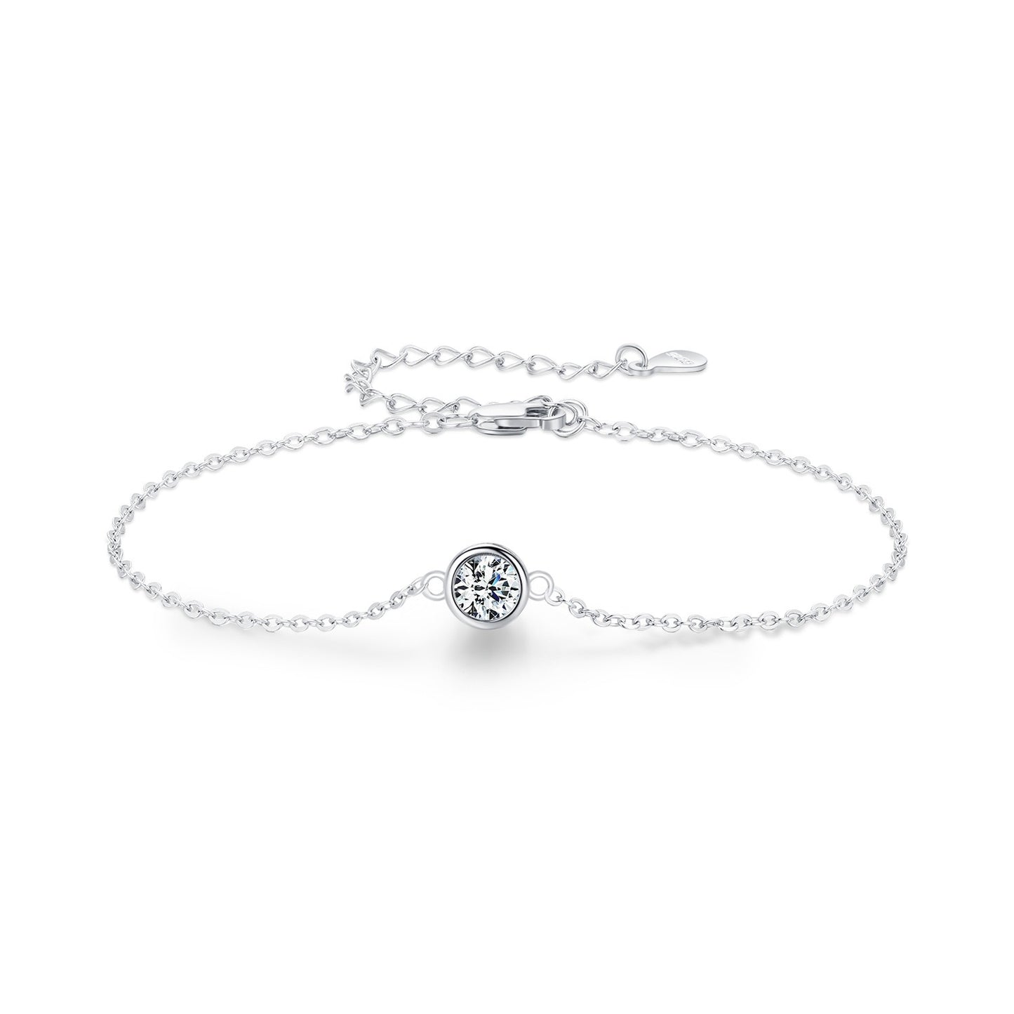 OliyaDesign 50-Point Moissanite S925 Sterling Silver Bracelet