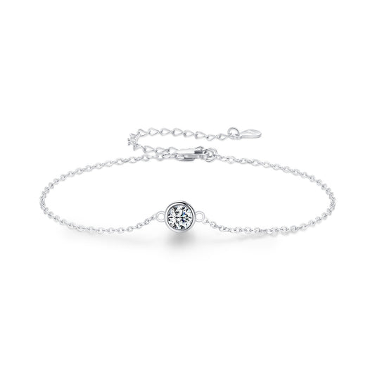OliyaDesign 50-Point Moissanite S925 Sterling Silver Bracelet