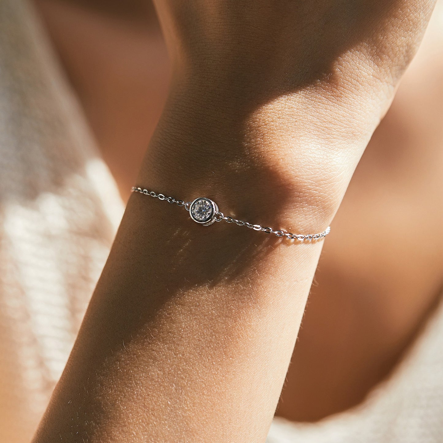OliyaDesign 50-Point Moissanite S925 Sterling Silver Bracelet