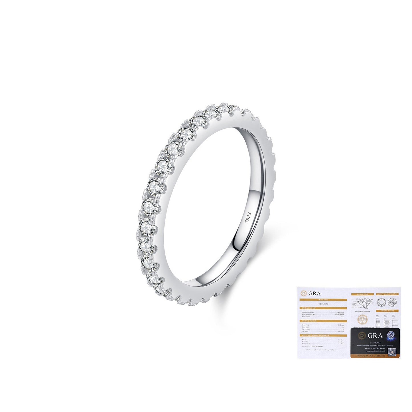 OliyaDesign Moissanite S925 Sterling Silver French Ring