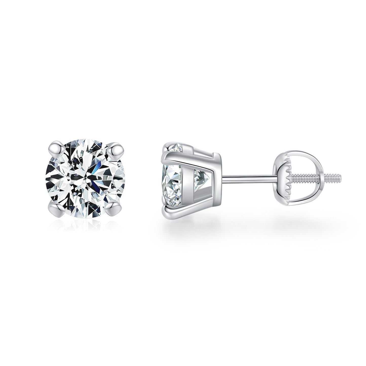 OliyaDesign 1-Carat Moissanite Stud Earrings In S925 Sterling Silver