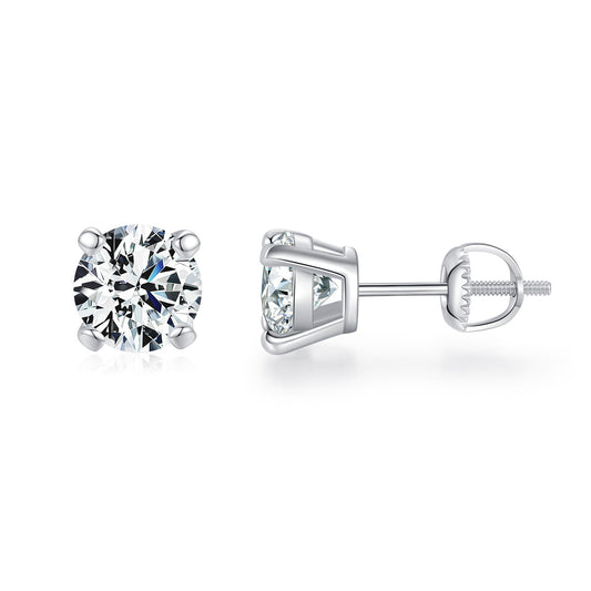 OliyaDesign 1-Carat Moissanite Stud Earrings In S925 Sterling Silver