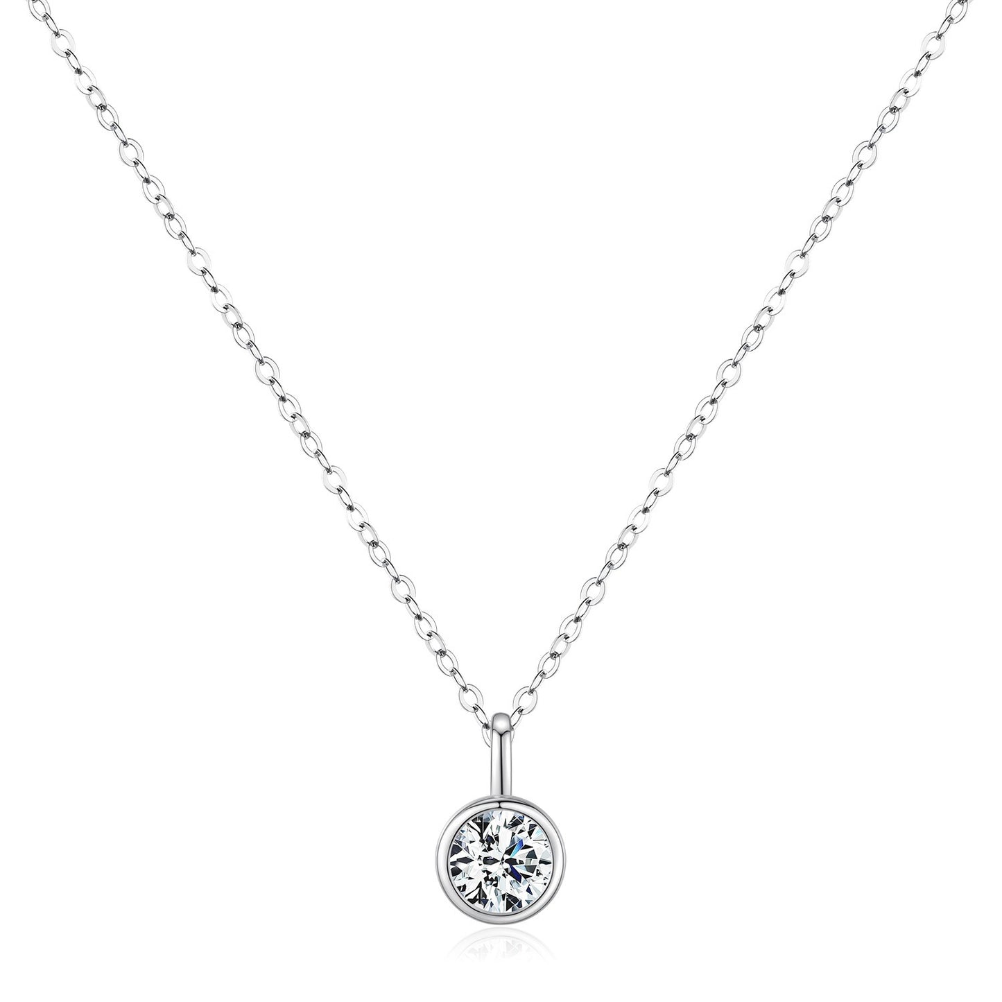 OliyaDesign 1-Carat Moissanite S925 Sterling Silver Necklace