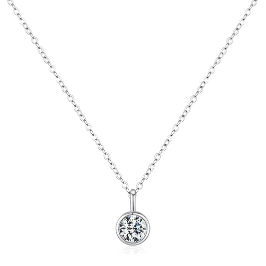 OliyaDesign 1-Carat Moissanite S925 Sterling Silver Necklace