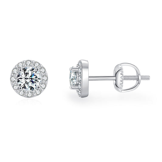 OliyaDesign 1-Carat Moissanite S925 Sterling Silver Stud Earrings