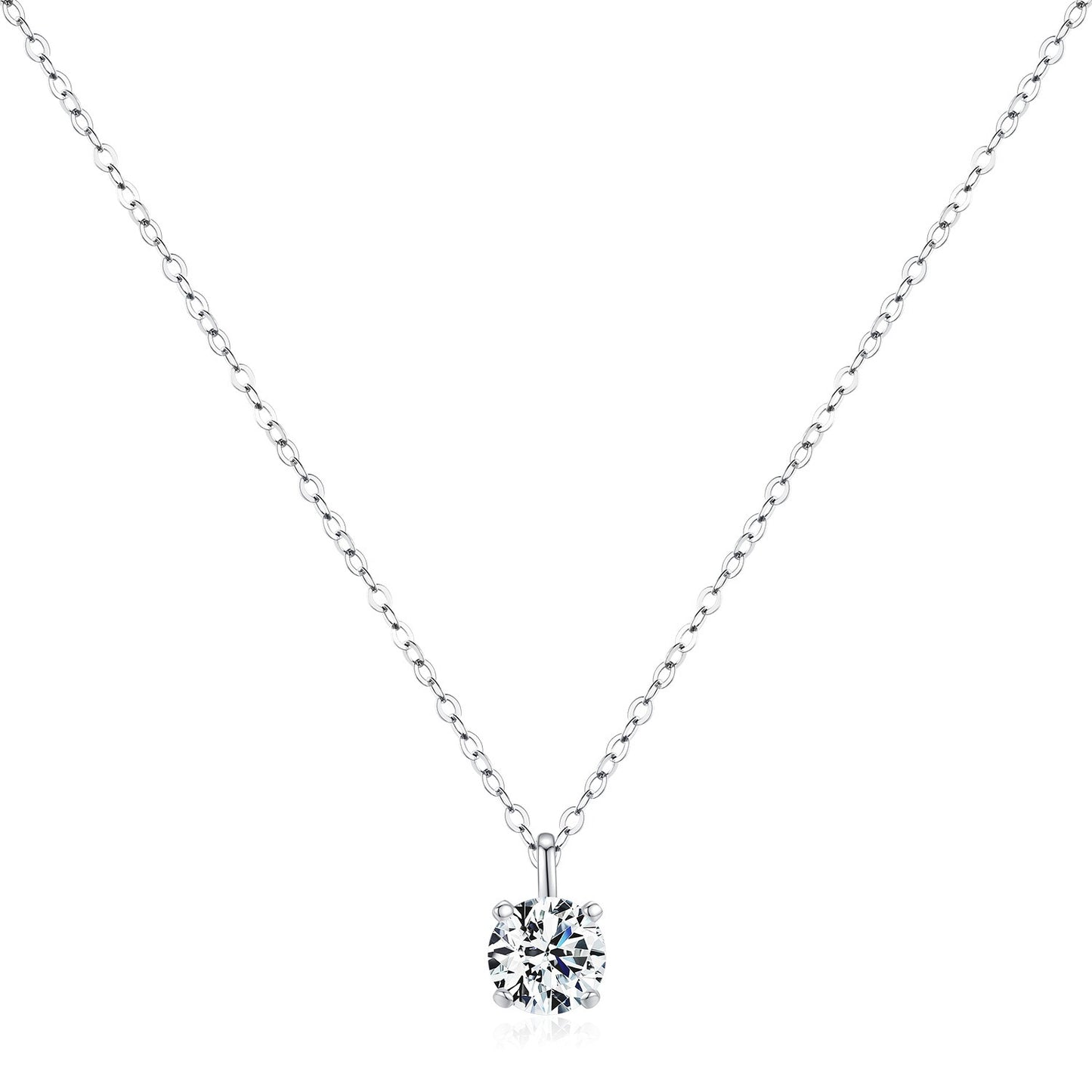 OliyaDesign 1-Carat Moissanite S925 Sterling Silver Necklace