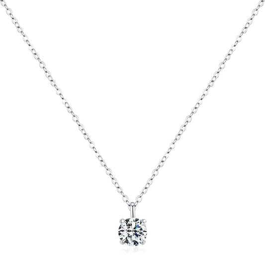 OliyaDesign 1-Carat Moissanite S925 Sterling Silver Necklace