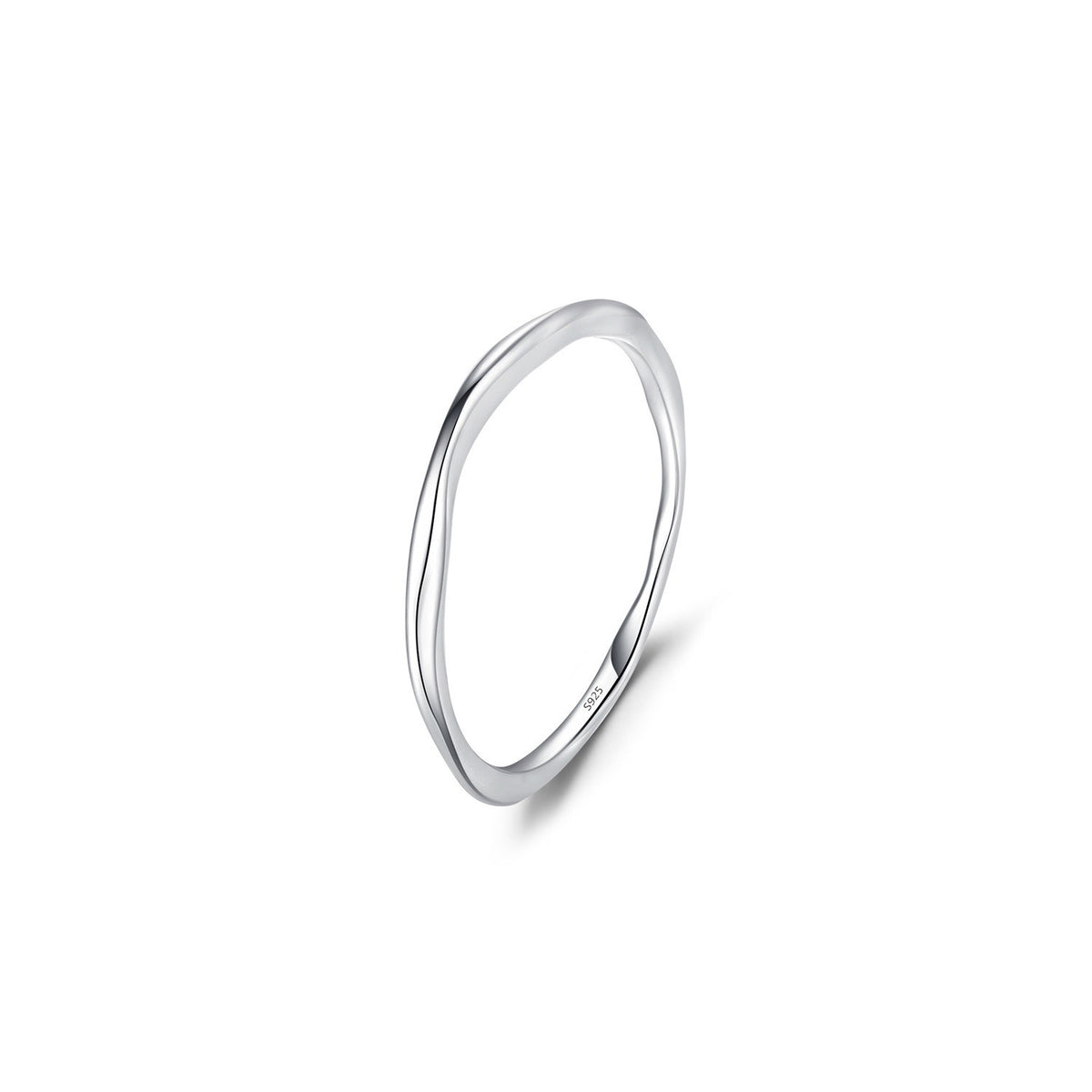OliyaDesign S925 Sterling Silver Minimalist Irregular Wrinkled Texture Ring