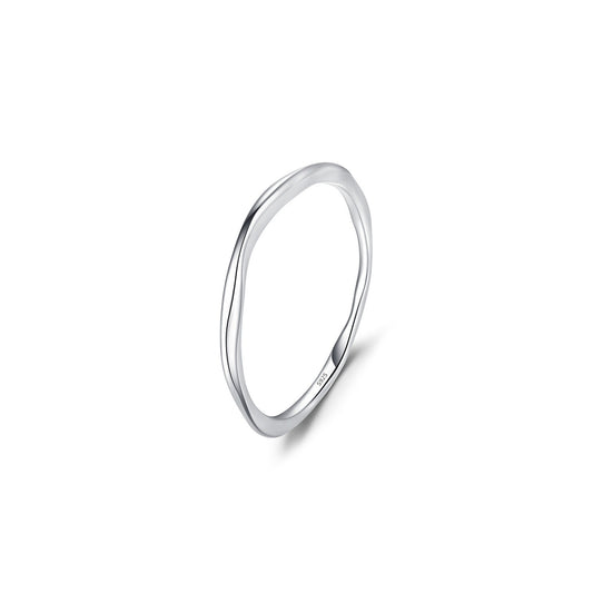 OliyaDesign S925 Sterling Silver Minimalist Irregular Wrinkled Texture Ring