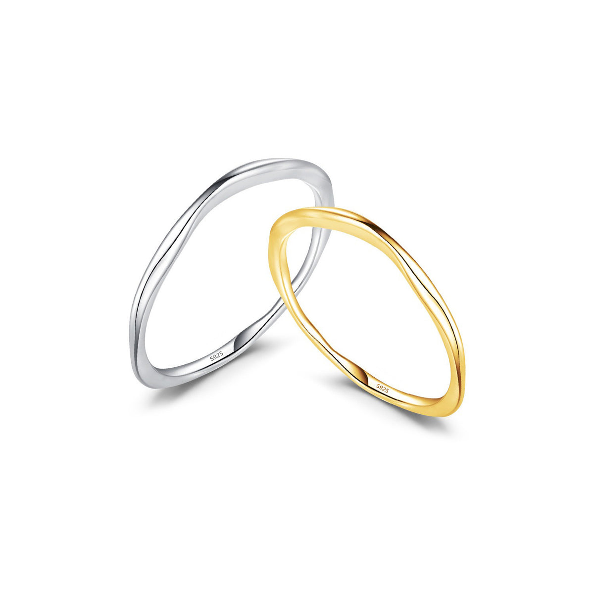 OliyaDesign S925 Sterling Silver Minimalist Irregular Wrinkled Texture Ring