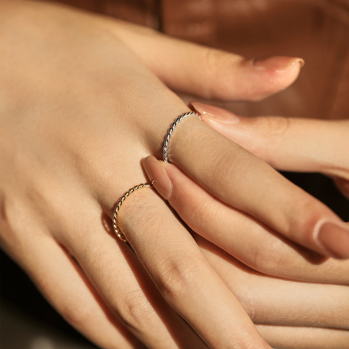 OliyaDesign S925 Sterling Silver Twisted Ring