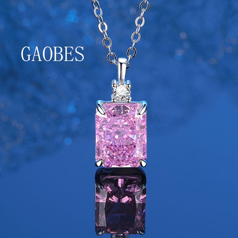 OliyaDesign Ice Flower Cut High Carbon Diamond Necklace