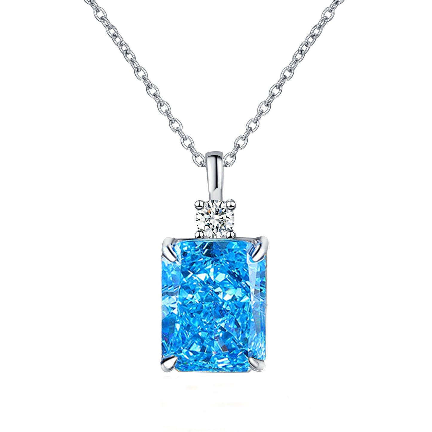 OliyaDesign Ice Flower Cut High Carbon Diamond Necklace
