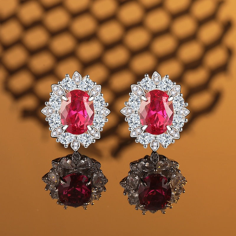 OliyaDesign Zircon 925 Sterling Silver Earrings
