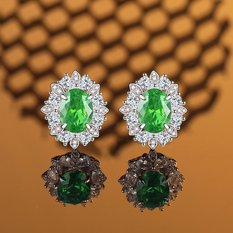 OliyaDesign Zircon 925 Sterling Silver Earrings