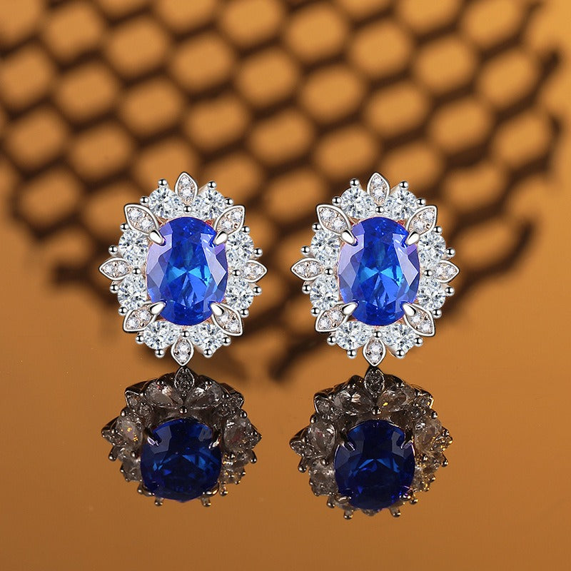 OliyaDesign Zircon 925 Sterling Silver Earrings